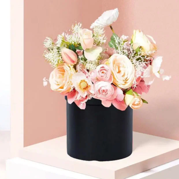 Luksus rund blomsterboks med låg